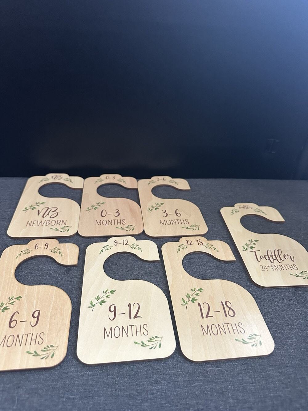 Wood Baby Closet Dividers Newborn to 24+ Months 7 Pc Double Sided Nursery